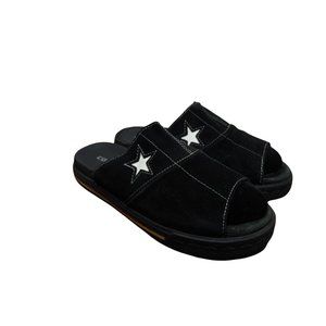 Converse | Shoes | Rare Vtg Converse Suede Black One Star Slides Sandals  H9512 Size Men 4 Womens 6 | Poshmark
